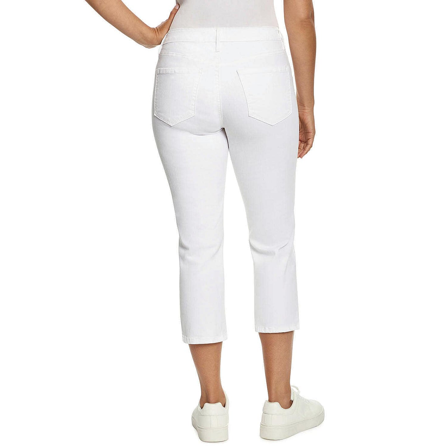 Nine West Mid-Rise Contour Waistband Chrystie Capri White