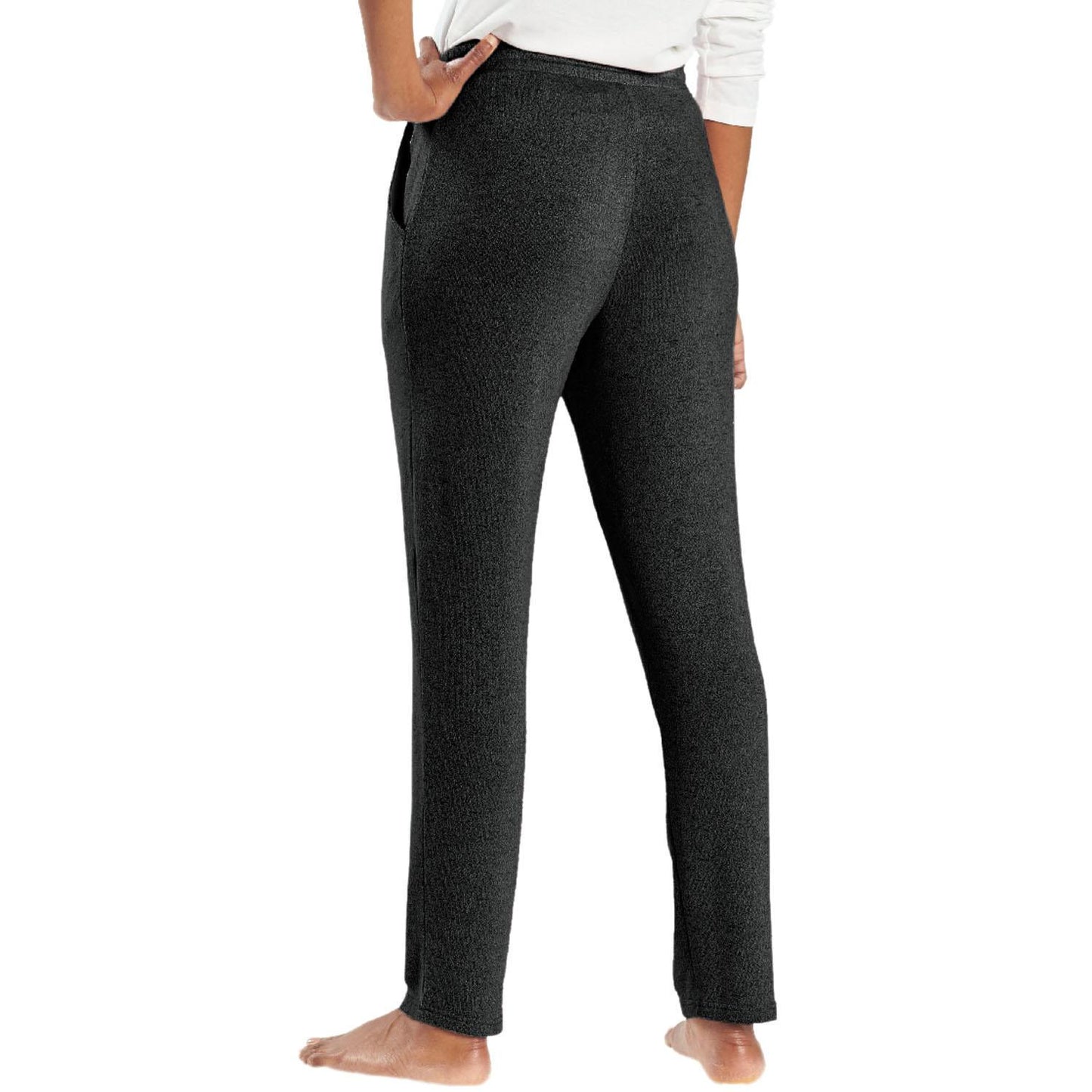 Natori Ankle Length Soft Stretch Knit Lounge Pants Black