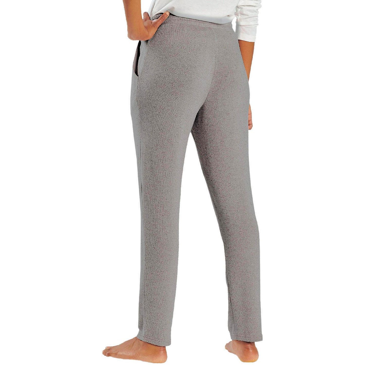 Natori Ankle Length Soft Stretch Knit Lounge Pants Gray