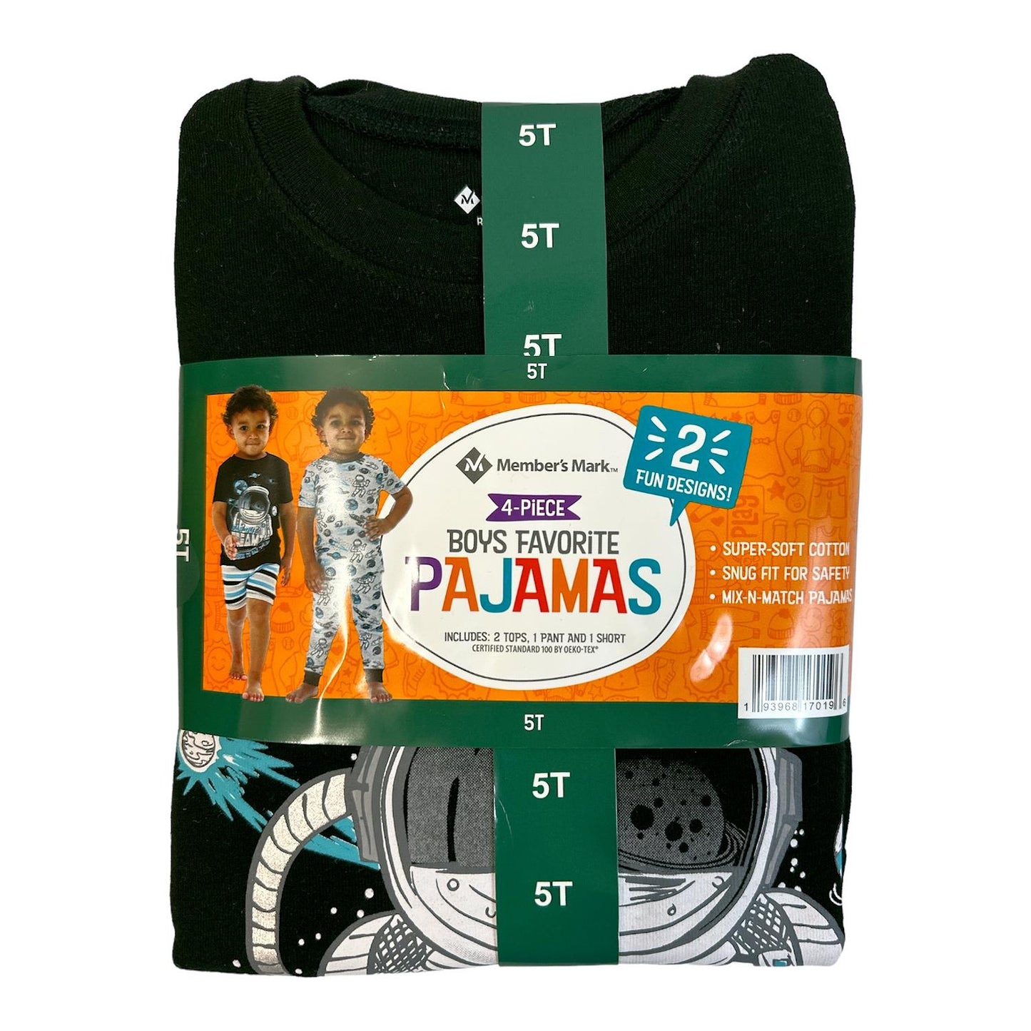 Member's Mark Boy's 4-Piece Mix-N-Match Favorite Pajama Sets Astronauts 6