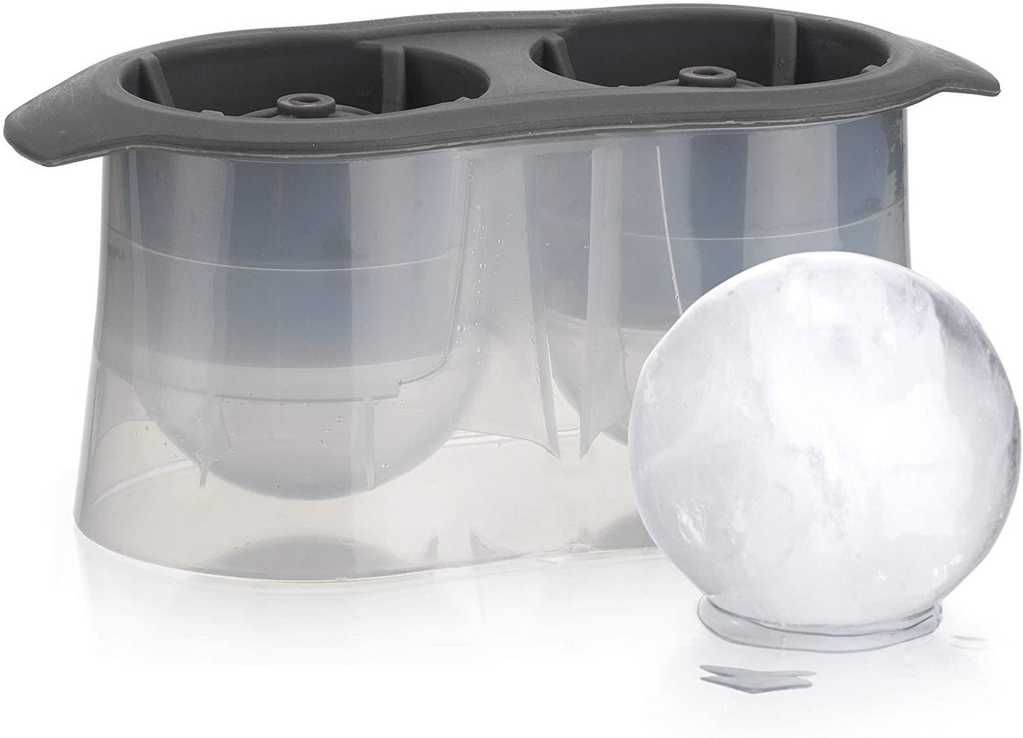 Godinger Whiskey Barware Set - 4 Old Fashion Tumbler Glasses with 2 Chilled Whisky Ice Ball Molds Boundary