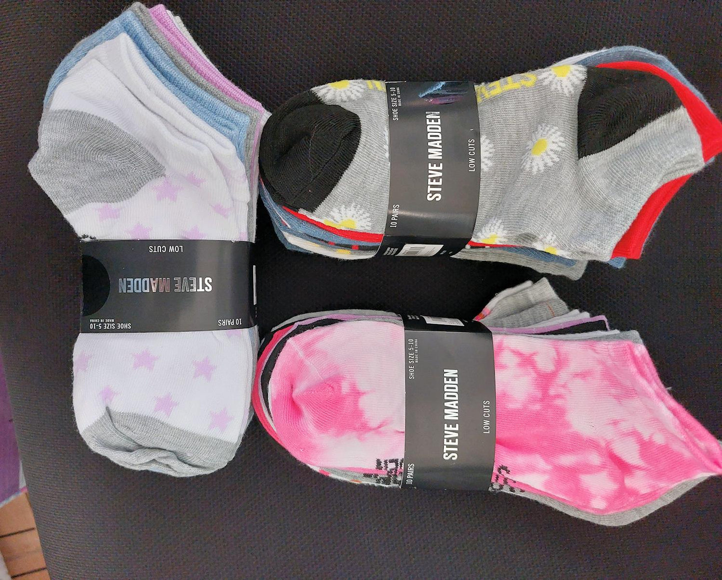 Steve Madden Women's Low Cut Socks 10 Pairs Novelty Styles