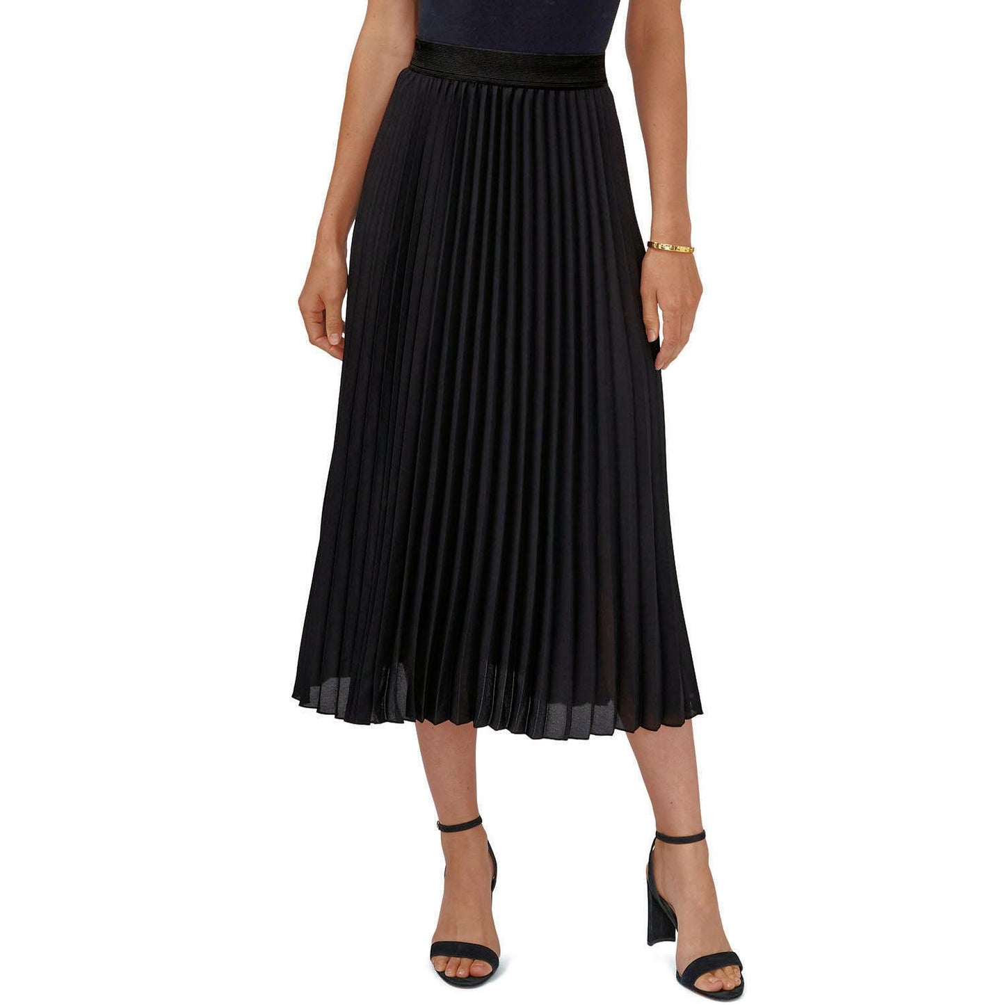 Vince Camuto Trendy Elastic Waist Pleated Midi Skirt Choose Color Size