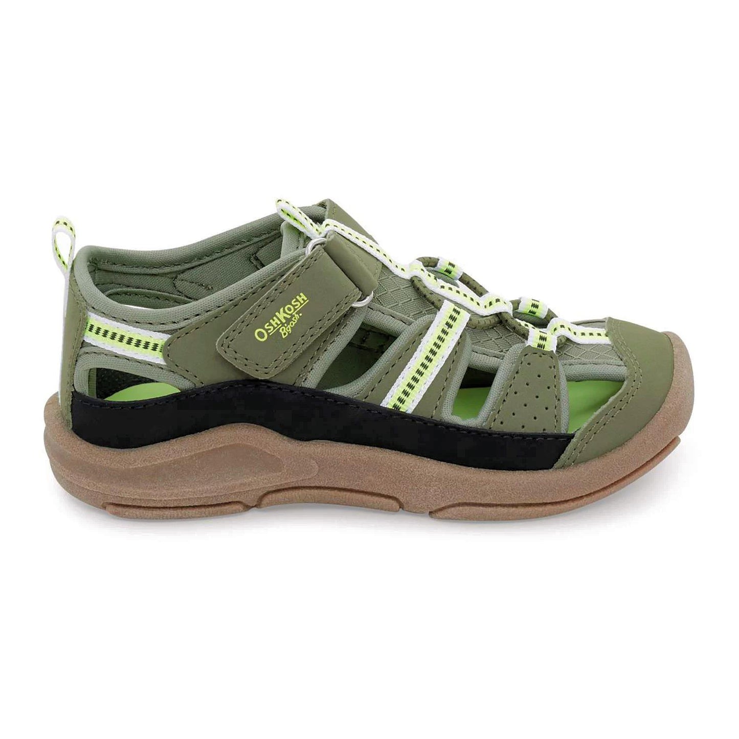 OshKosh Boy's Everyplay Flexible Outsole Bump Toe Sandal Olive Green