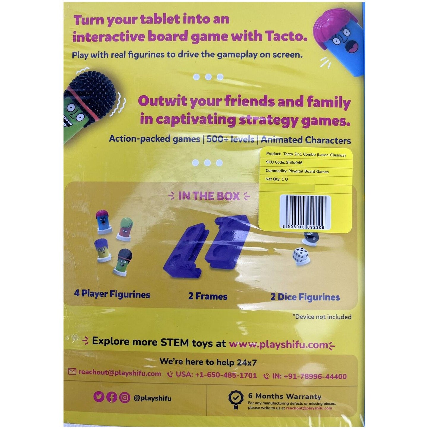 Shifu TacTo 2-in-1 combo Laser+Classics Board Games - Tablet Not Included