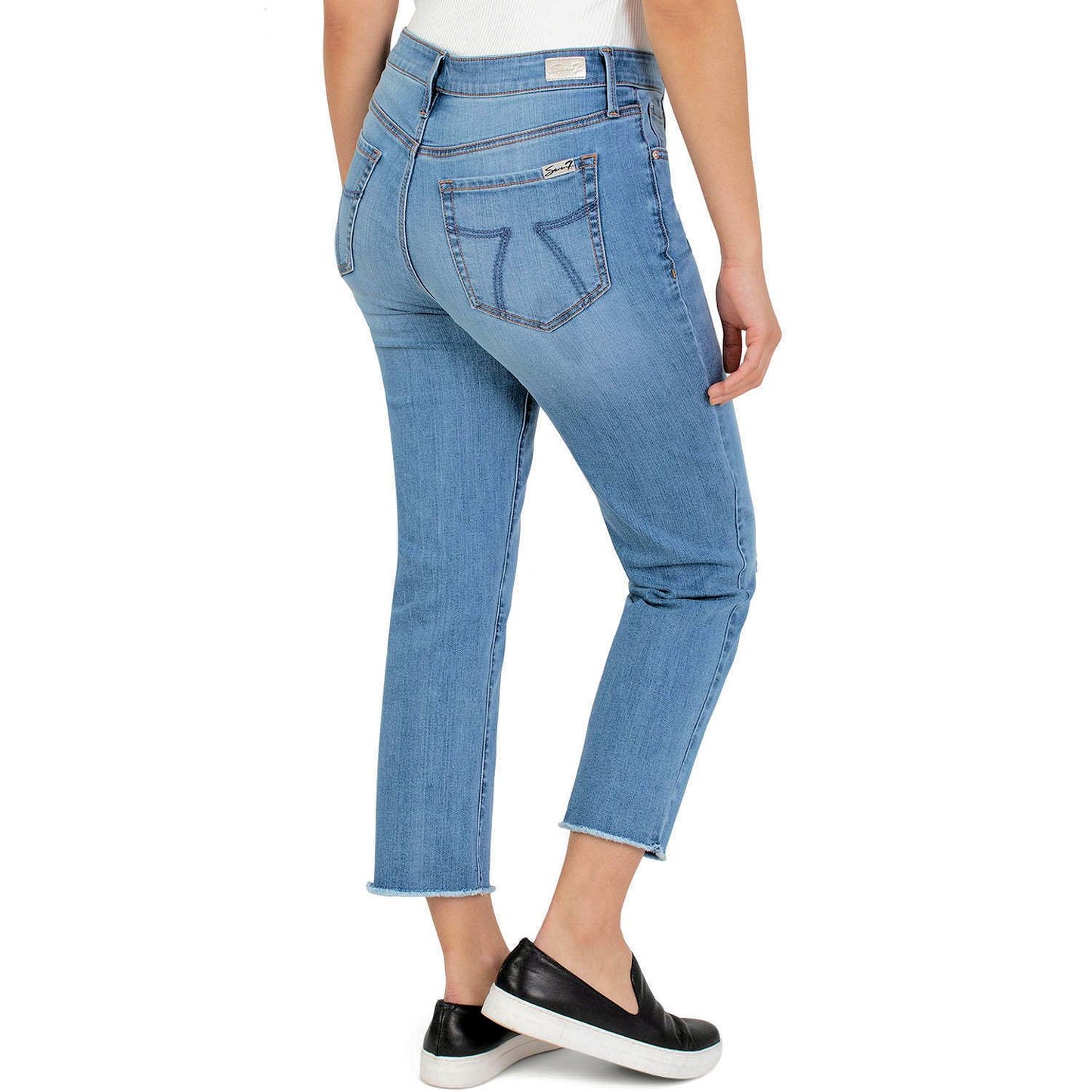Seven7 Tummyless High Rise Slimming Tower Crop Straight Jeans