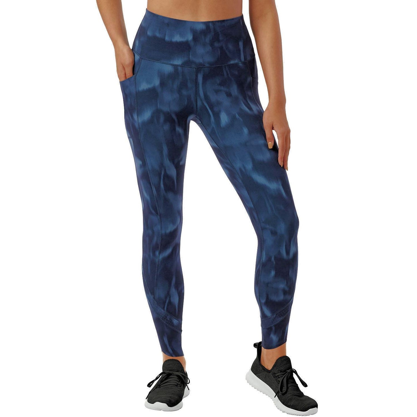 Zen Perforated Printed Hi Rise Ankle Legging with Pockets