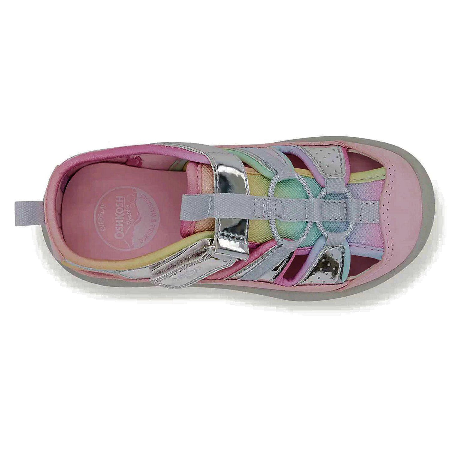 OshKosh Girl's Everyplay Flexible Outsole Bump Toe Sandal Rainbow