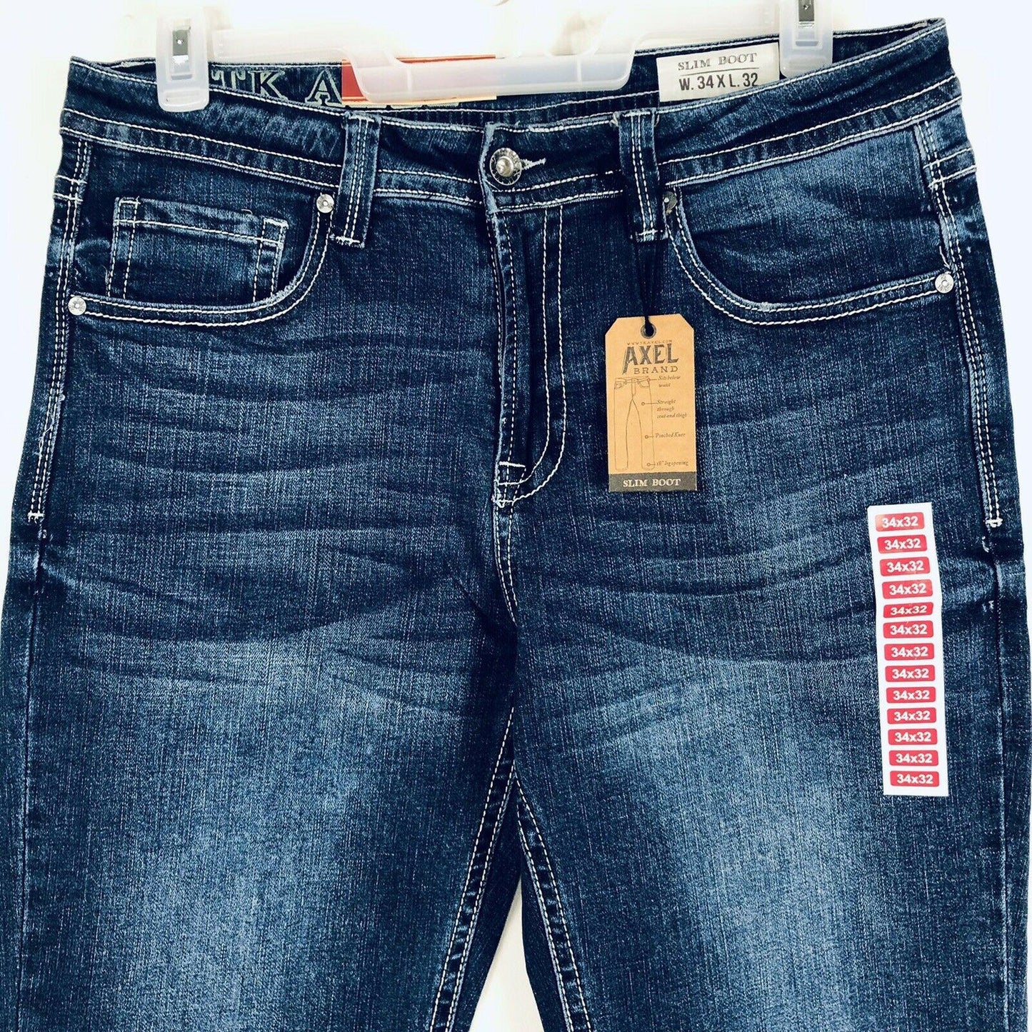 TK Axel Men's Slim Boot Stretch Jeans Medium Wash Eaton Denim