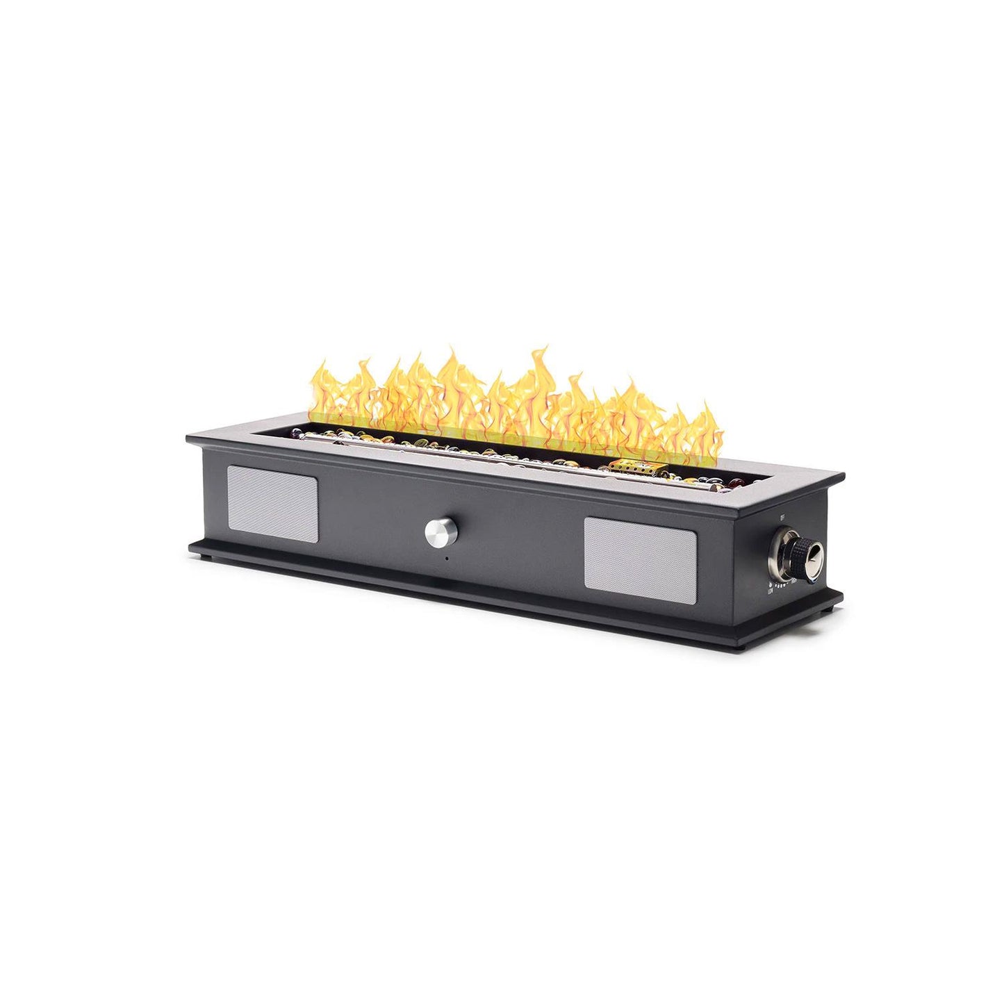 UKIAH Loom Music Fire Pit Table with Stainless Steel Linear Burner