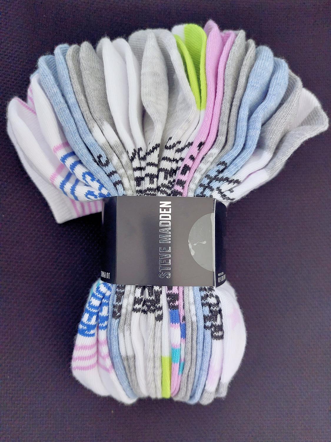 Steve Madden Women's Low Cut Socks 10 Pairs Novelty Styles