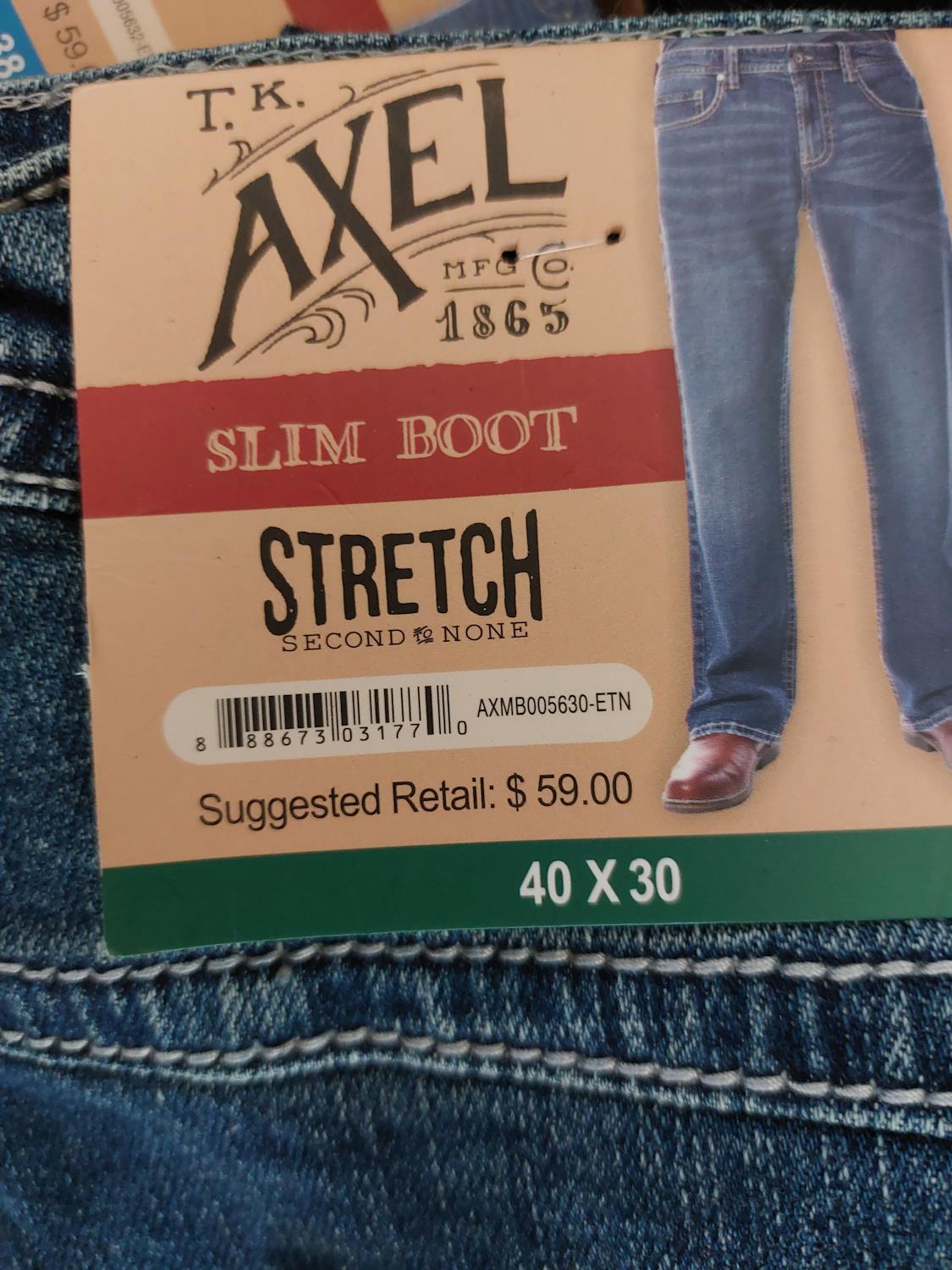 TK Axel Men's Slim Boot Stretch Jeans Medium Wash Eaton Denim