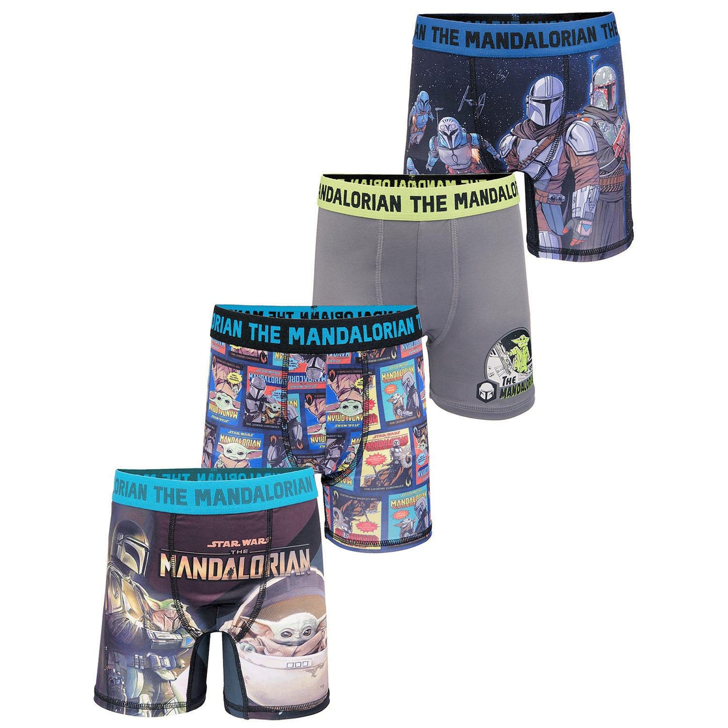 Star Wars Mandalorian Boy's 4-Pack Licensed Athletic Boxer Brief Set