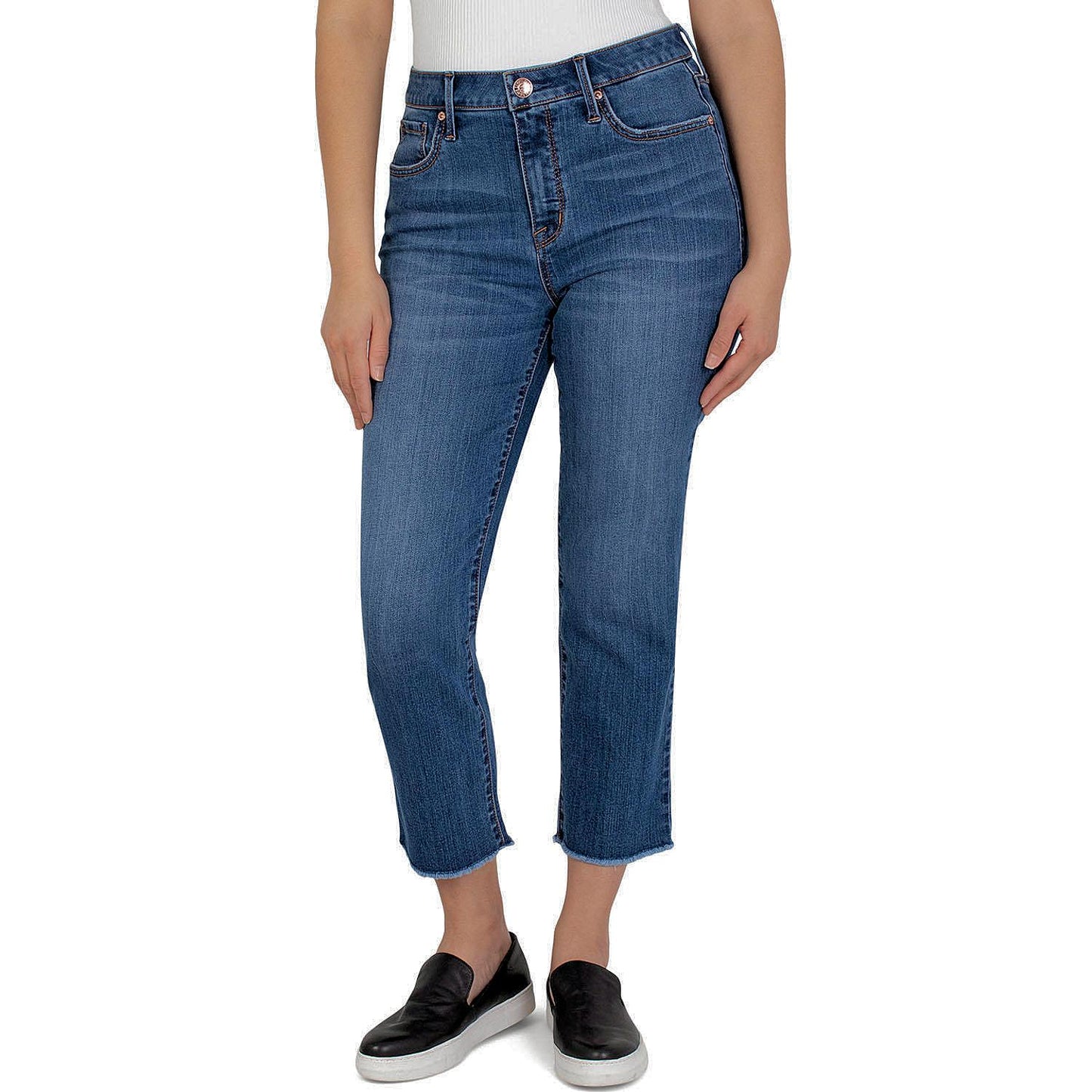 Seven7 Tummyless High Rise Slimming Tower Crop Straight Jeans