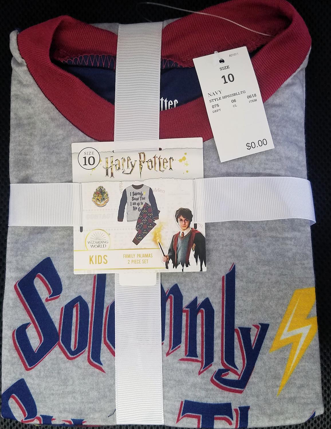 Kids' Harry Potter "I Solemnly Swear" Pajama Set Navy Size 10
