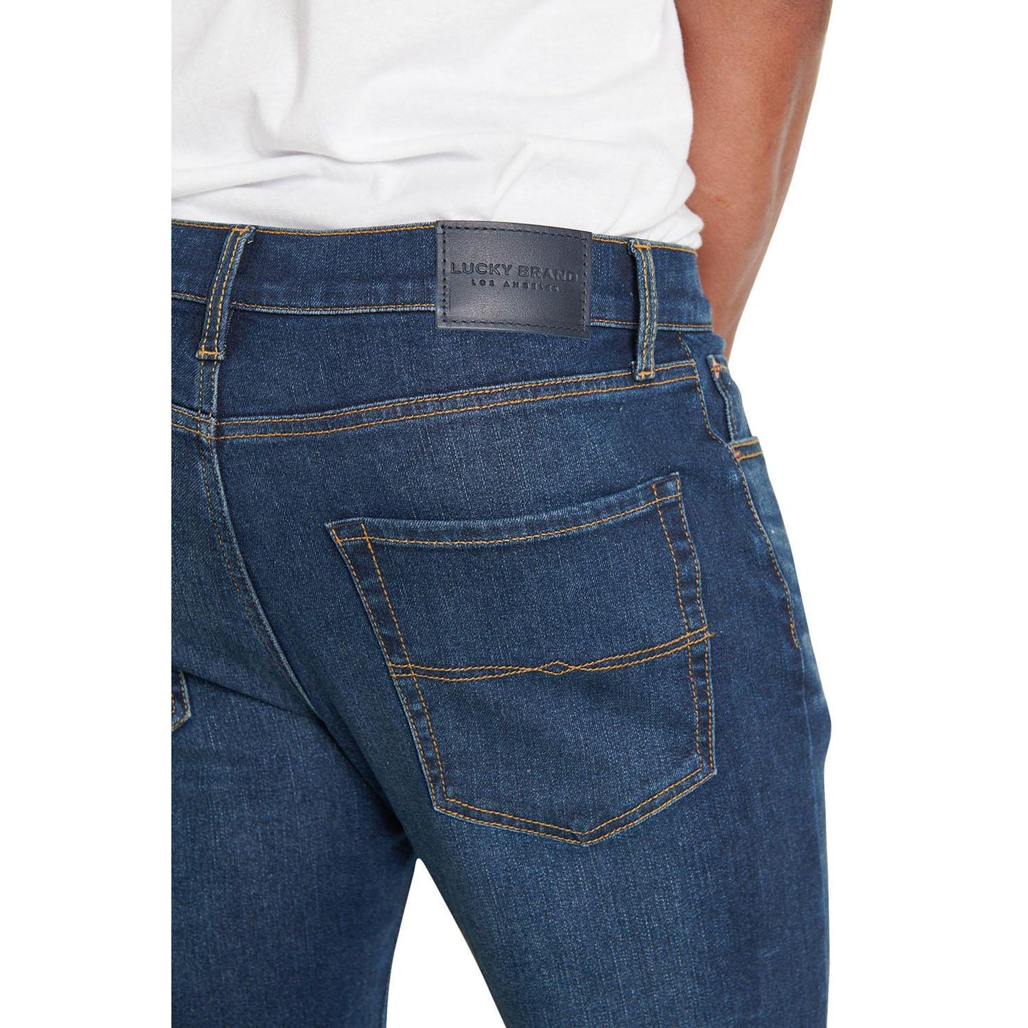 Lucky Brand Men's 410 Athletic Slim Fit 2 Way Stretch 5 Pocket Jean Parivale Dark Wash