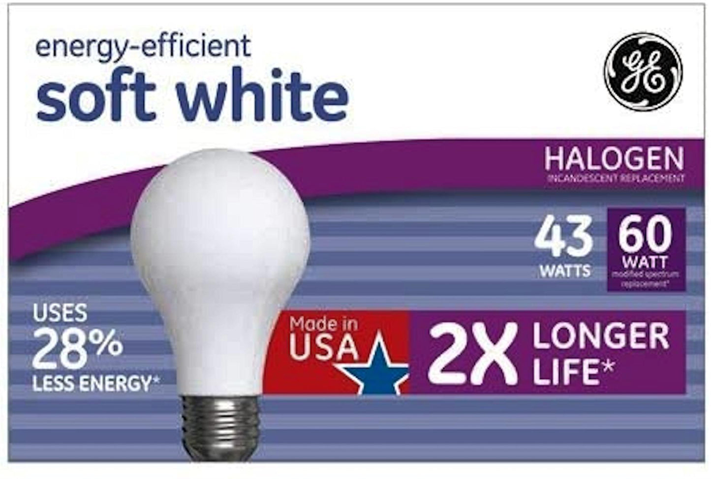 GE 43W Energy Efficient Halogen Light Bulb (12 Pk.)