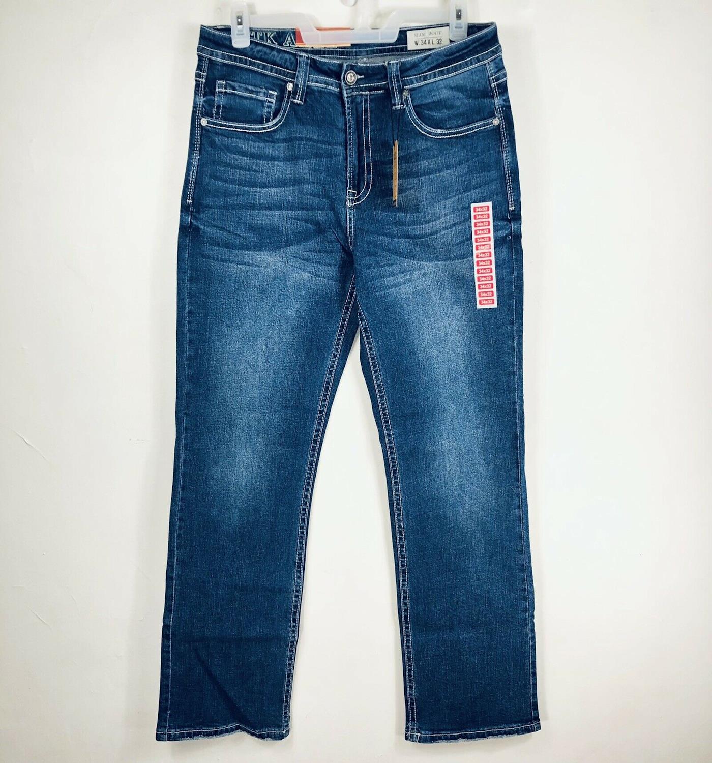 TK Axel Men's Slim Boot Stretch Jeans Medium Wash Eaton Denim