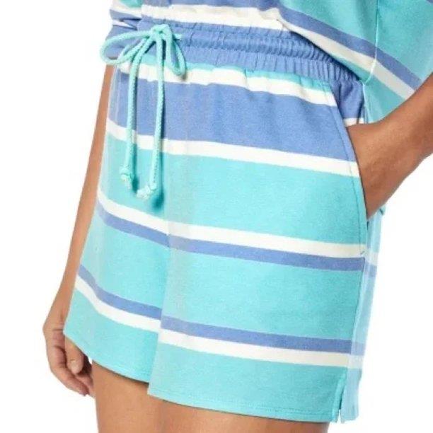 WILDFOX Ladies Sweatshirt & Short Lounge Set Purple Blue Stripes