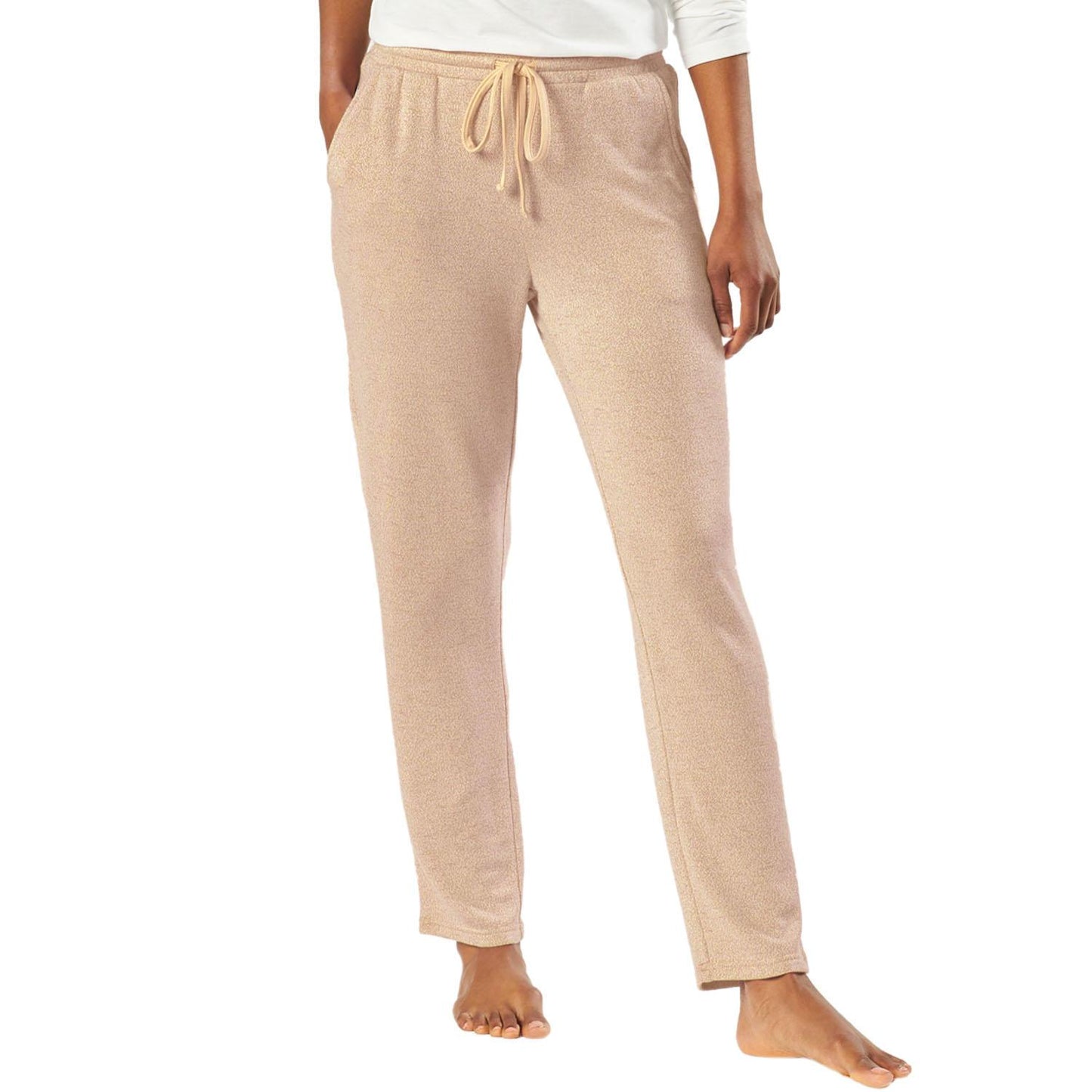 Natori Ankle Length Soft Stretch Knit Lounge Pants Latte