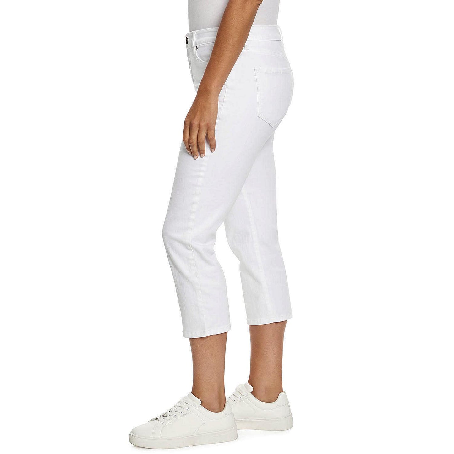 Nine West Mid-Rise Contour Waistband Chrystie Capri White