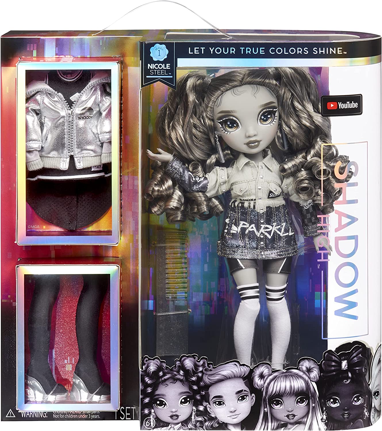 Rainbow High Shadow Series 1 Designer Outfits to Mix & Match with Accessories, Great Gift for Kids 6-12 Years Old and Collectors