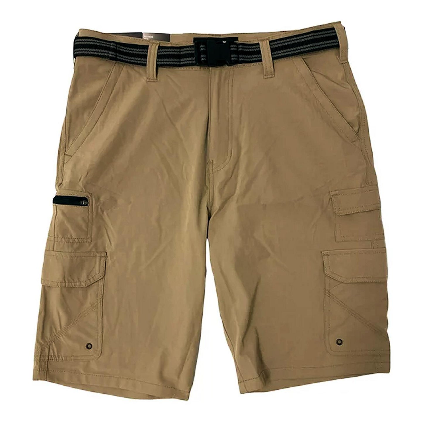 Iron Co Men's Belted Stretch Performance Hybrid Cargo Shorts