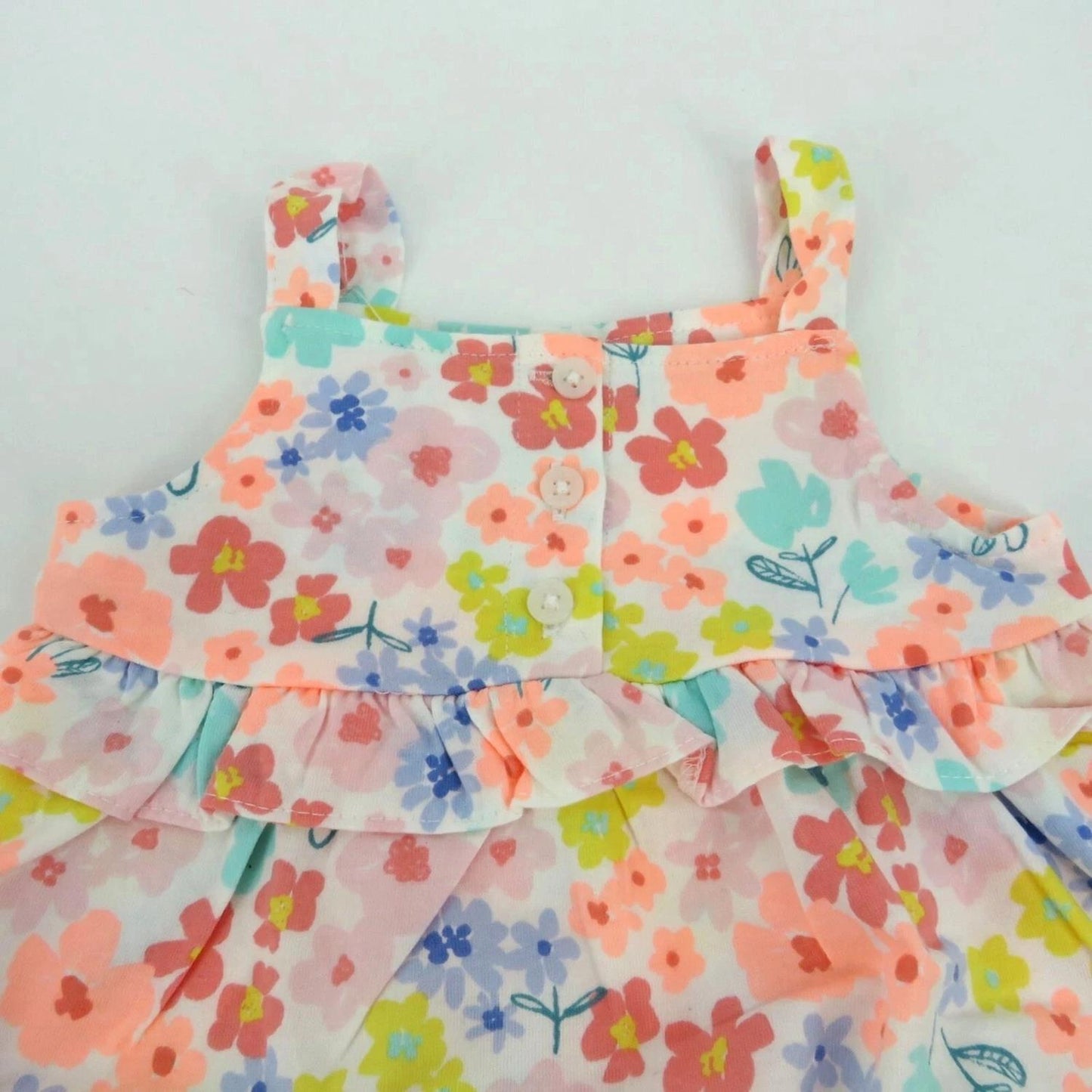 Carter's Baby Girls Multicolor Floral Ruffle Sleeveless Romper