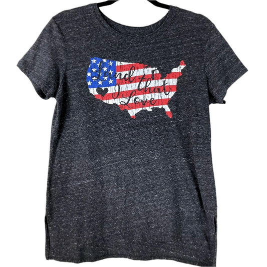 Land That I Love USA Flag T-Shirt America State Of Mine Patriotic Gray M