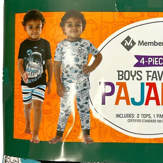 Member's Mark Boy's 4-Piece Mix-N-Match Favorite Pajama Sets Astronauts 8