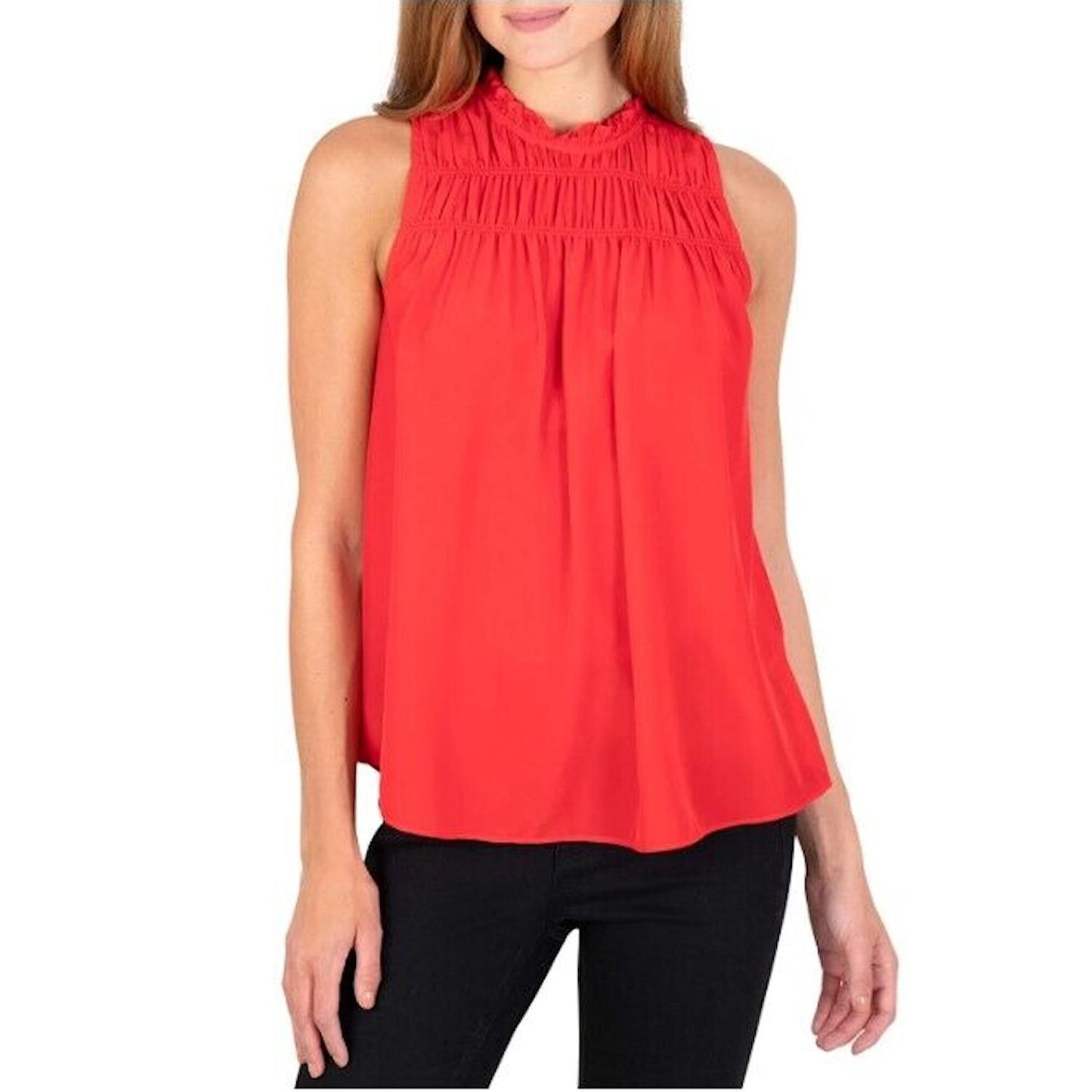 Joie Women's Limited Edition Ruffle High Neck Sleeveless Blouse Top
