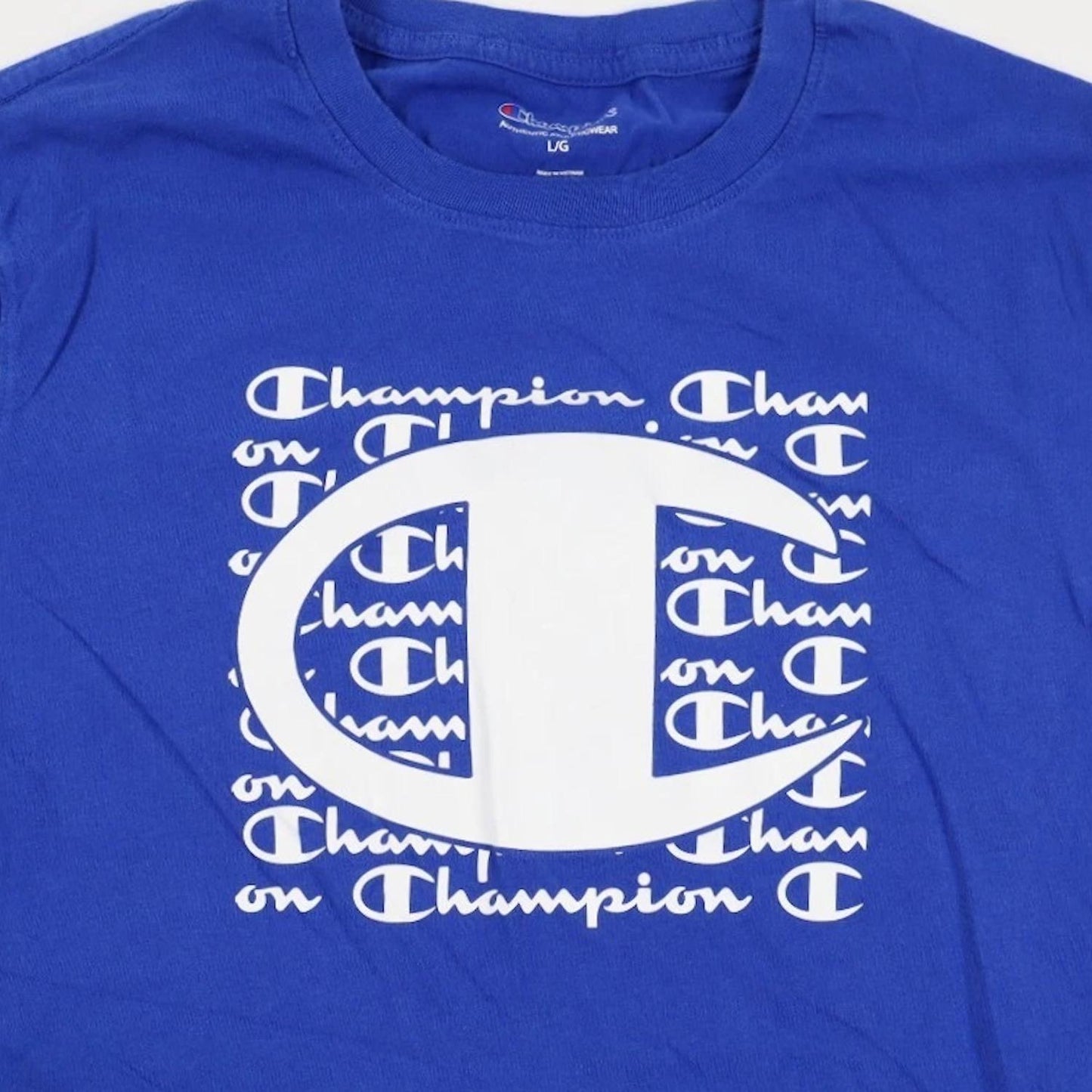 Champion Logo Men's Short Sleeve Graphic Print Crew Neck T-Shirt