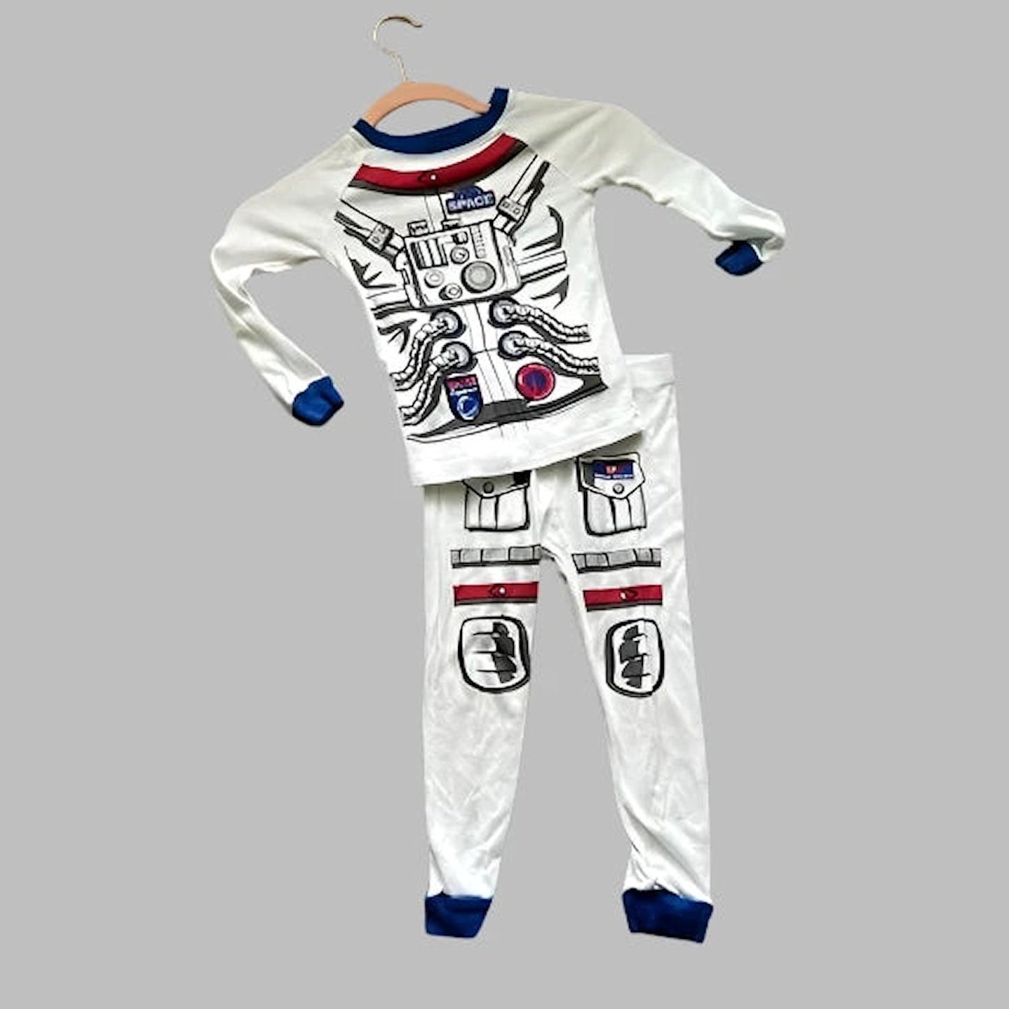 Member's Mark Boy's Long Sleeve 4pc Pajama Set Space Robot 18M