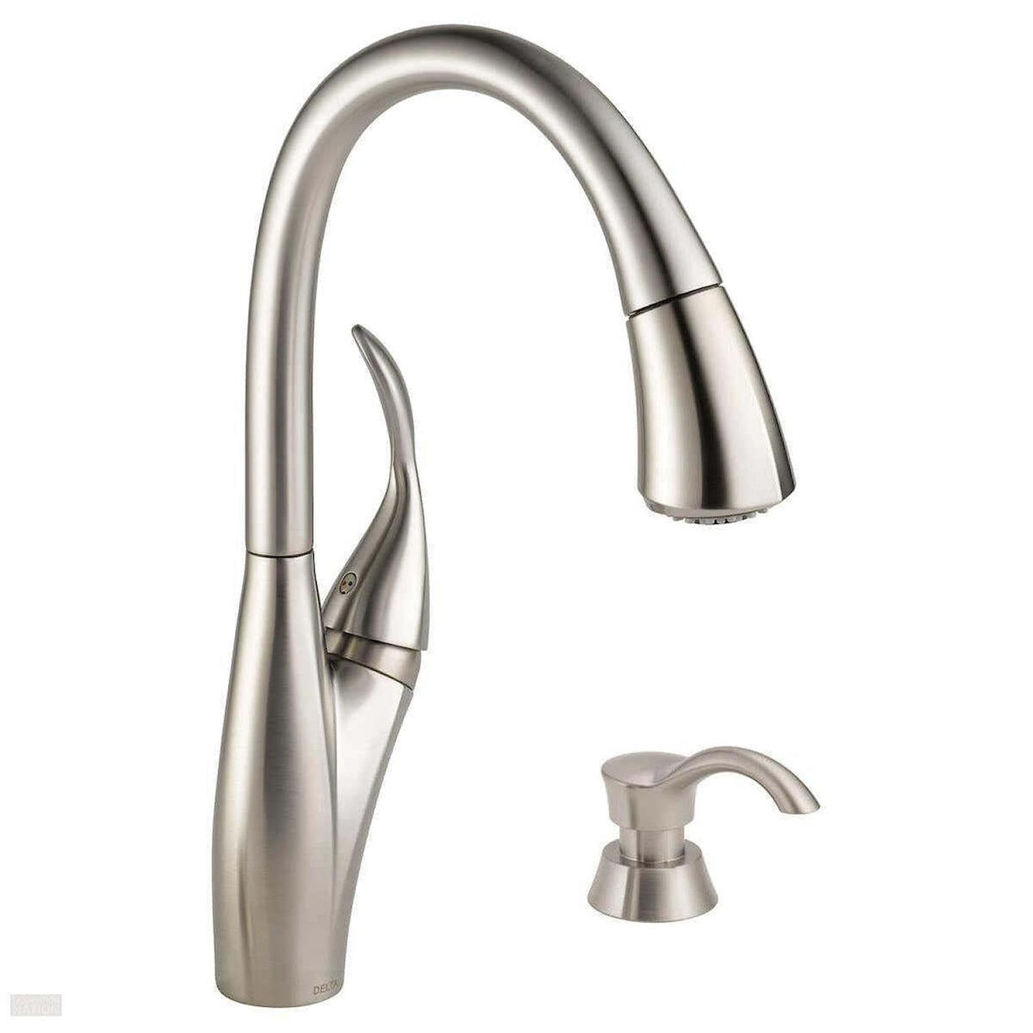 Delta Berkley Single Handle Pull-down Kitchen Faucet with MagnaTite and Soap Dispense