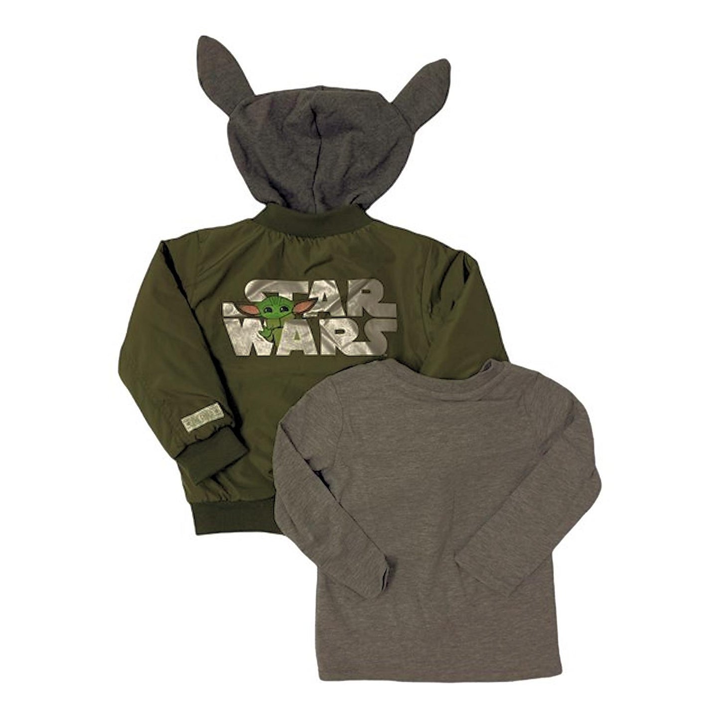 Disney Boy's Star Wars Mandalorian Baby Yoda Long Sleeve Shirt & Hooded Jacket Set