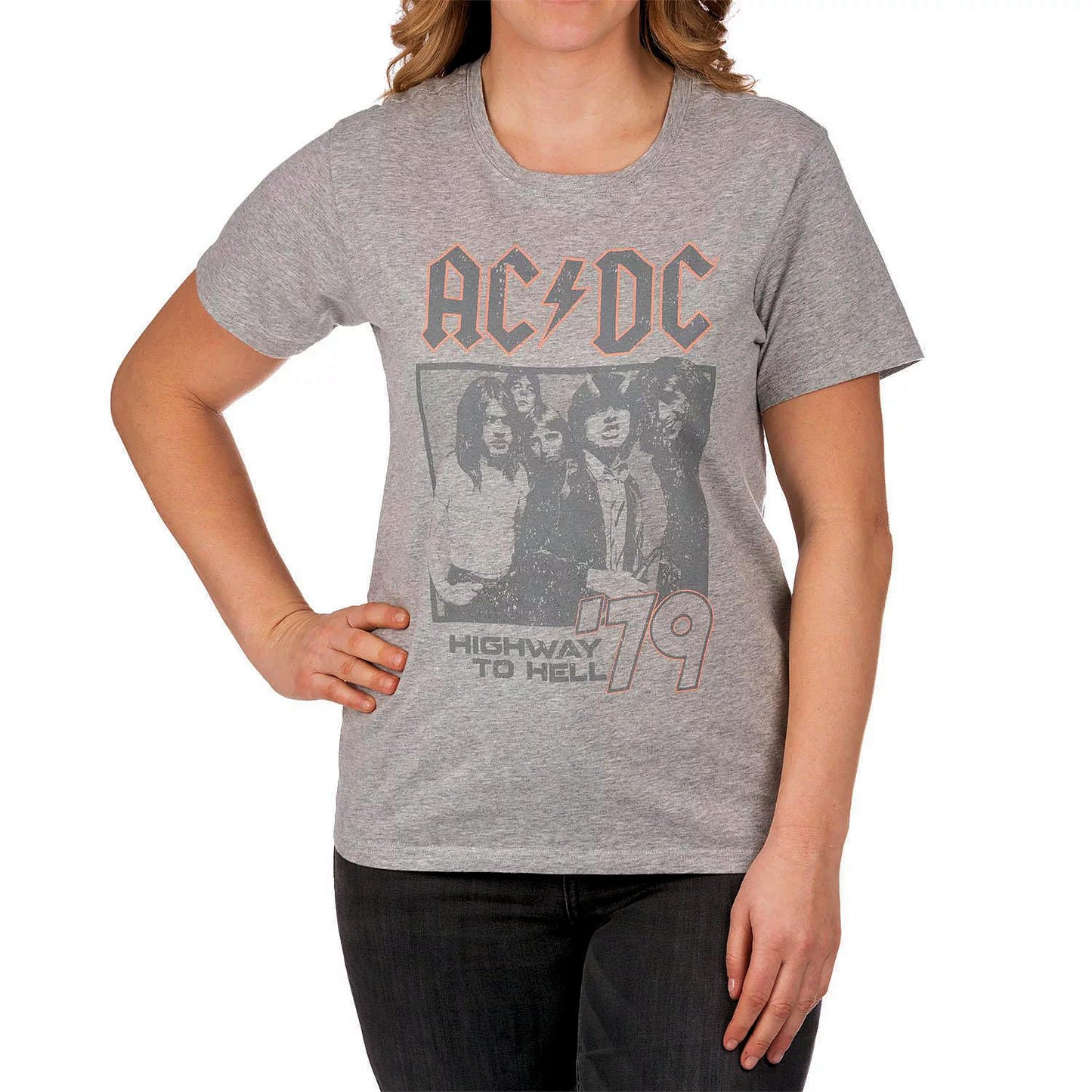 Licensed Women's Classic Rock Band Short Sleeve AC/DC T-Shirt