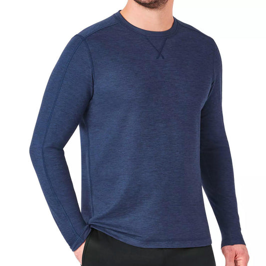 Member's Mark Men's Soft Sueded Brushed Long Sleeve Luxe Crew Shirt Blue Cove XL