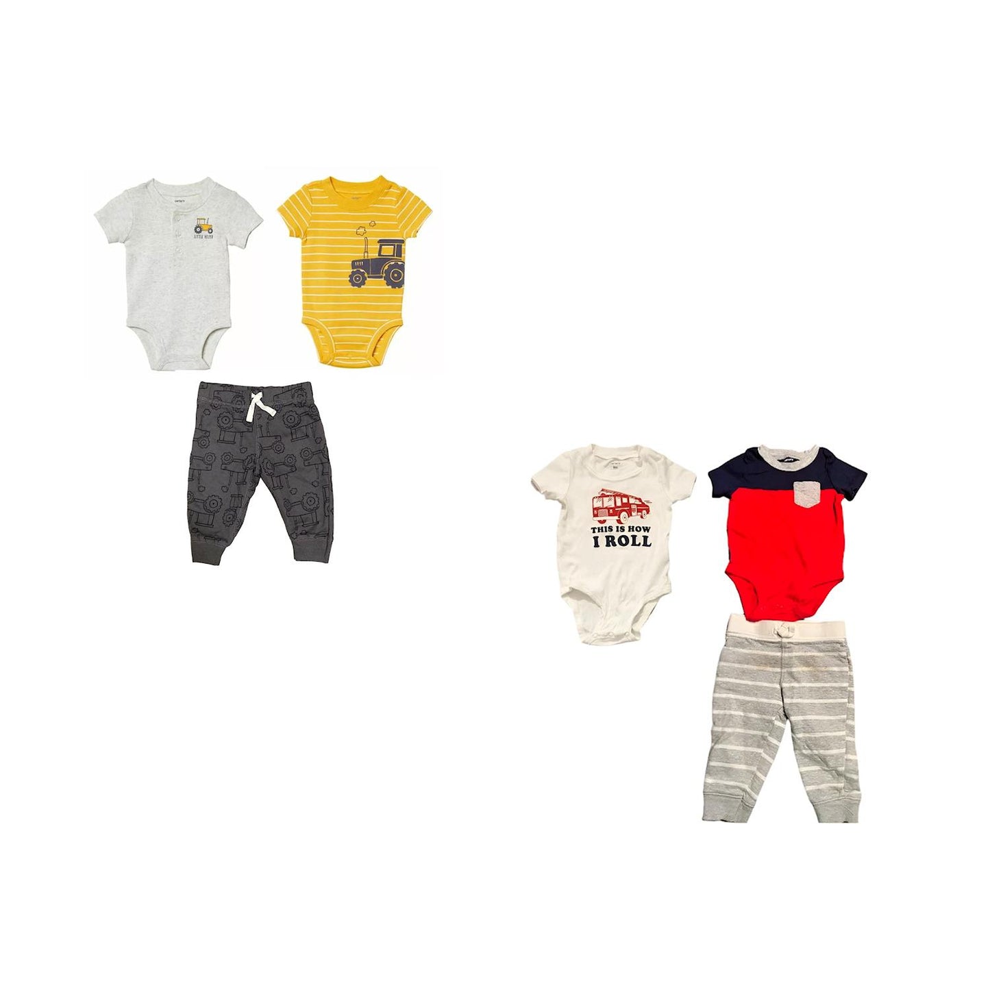 Carter's Baby & Toddler Boy's 3 Piece Short Sleeve Bodysuit & Jogger Pant Set