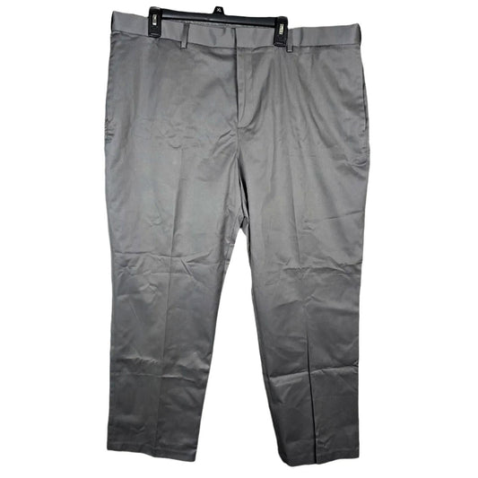 Perry Ellis Men's Portfolio Stretch Straight Leg Flex Flat Front Dress Pants Gray 40x29