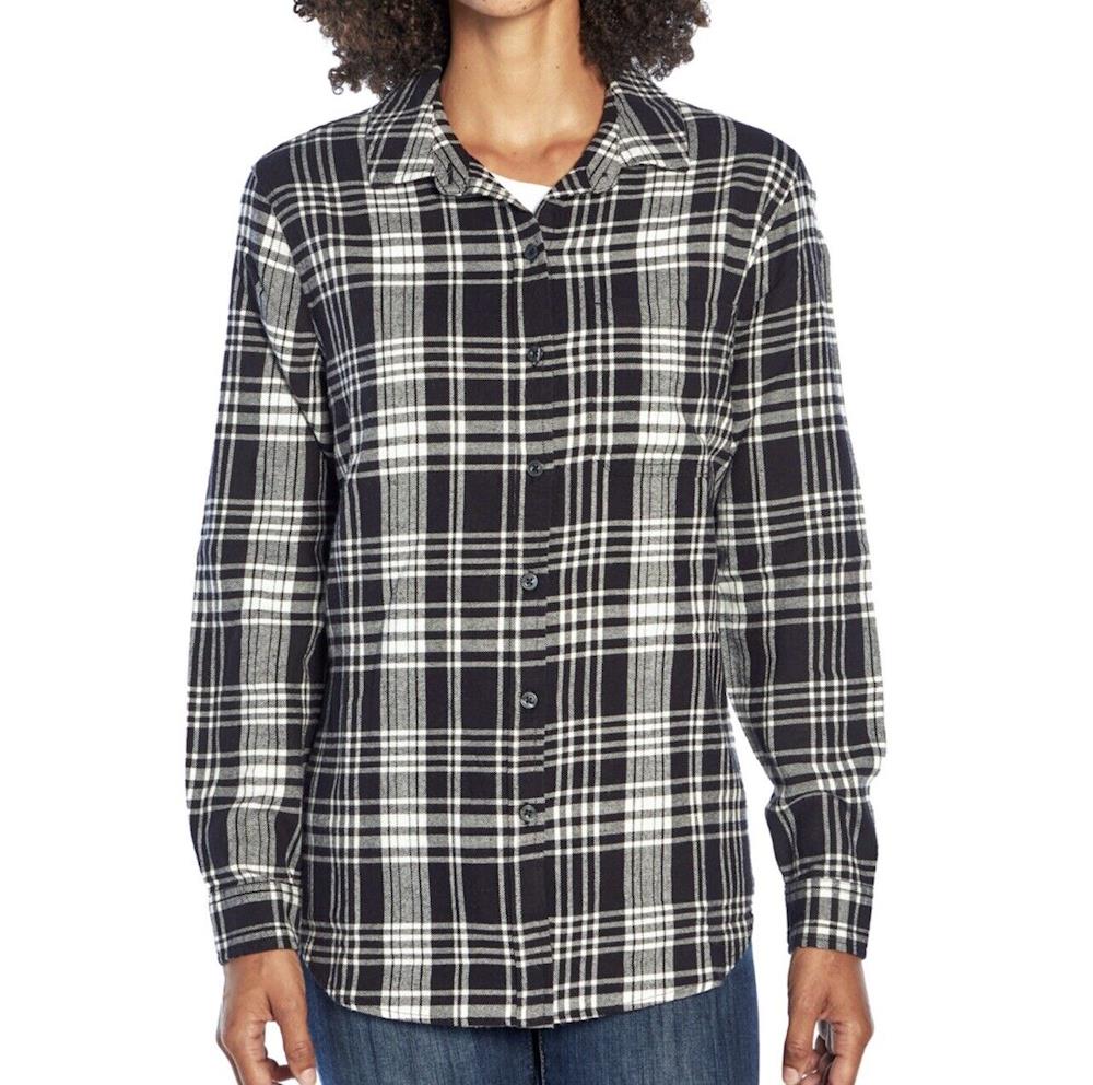 GAP Women's Soft Button Down Long Sleeve Boyfriend Flannel Shirt