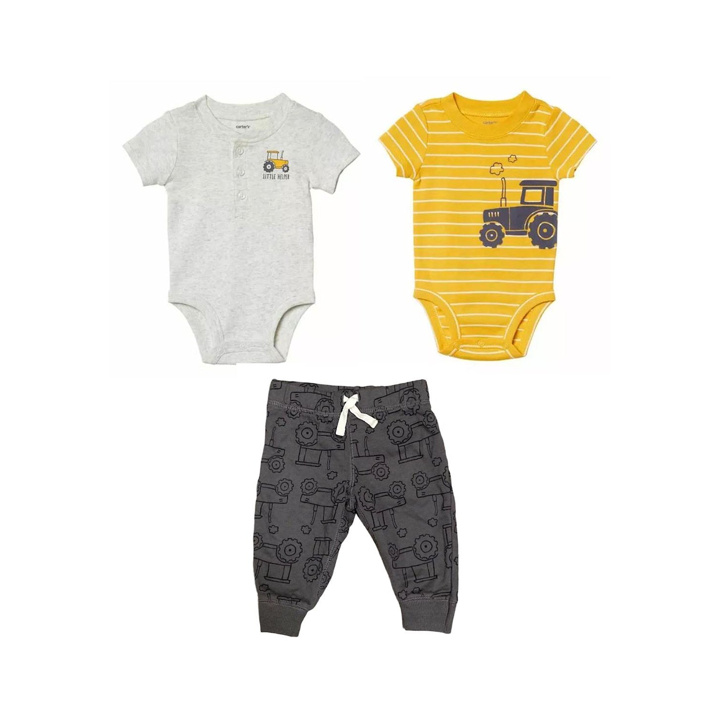 Carter's Baby & Toddler Boy's 3 Piece Short Sleeve Bodysuit & Jogger Pant Set