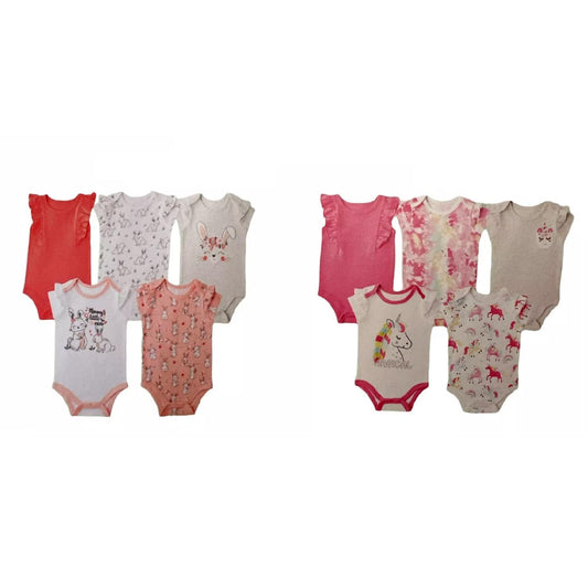 Member's Mark Baby Girl's Tag Free 5-Pack Favorite Cotton Bodysuits