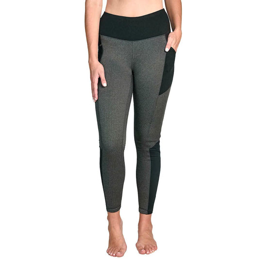 Active Life Women's Zip Pocket High Rise Warm Fleece Lined Leggings Black Heather Gray M
