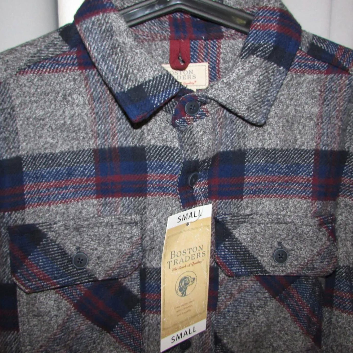 Boston Traders Men's Plaid Brawny Long Sleeve Button Down Flannel Shirt Jacket