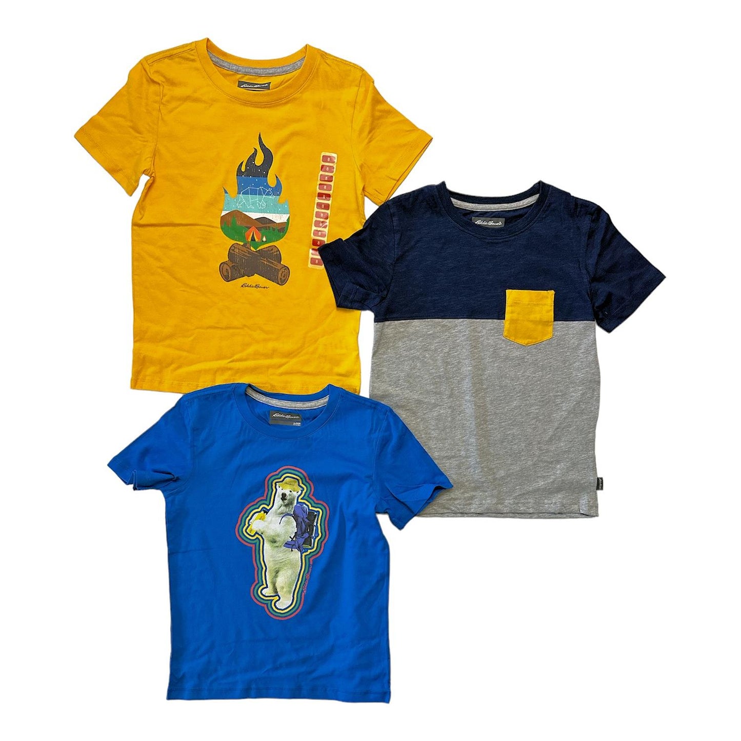 Eddie Bauer Boy's 3-Pack Graphic Print Crewneck Short Sleeve T-Shirts