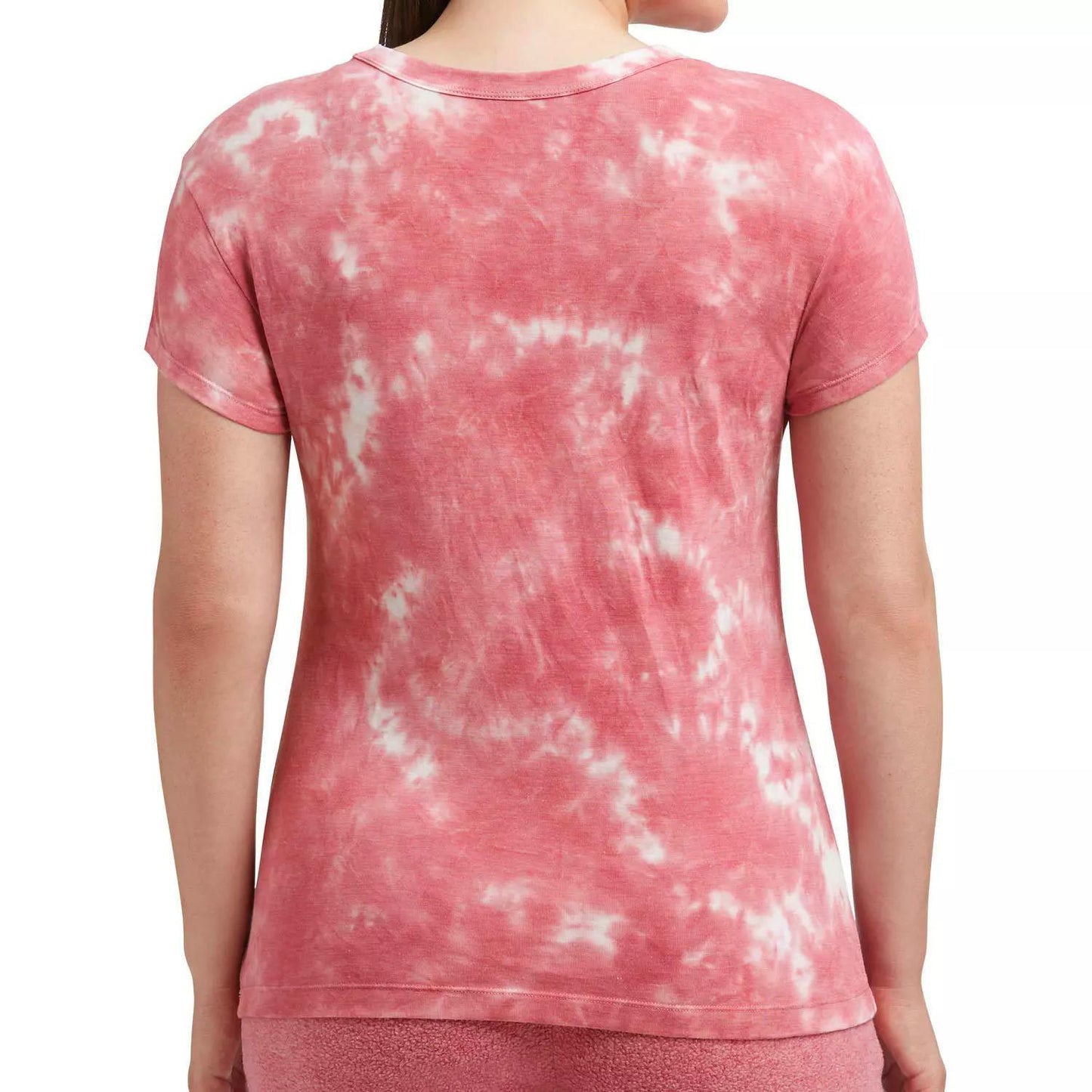 Member's Mark Women's Relaxed Fit Short Sleeve Luxe Tie Dye Tee Pink XXL