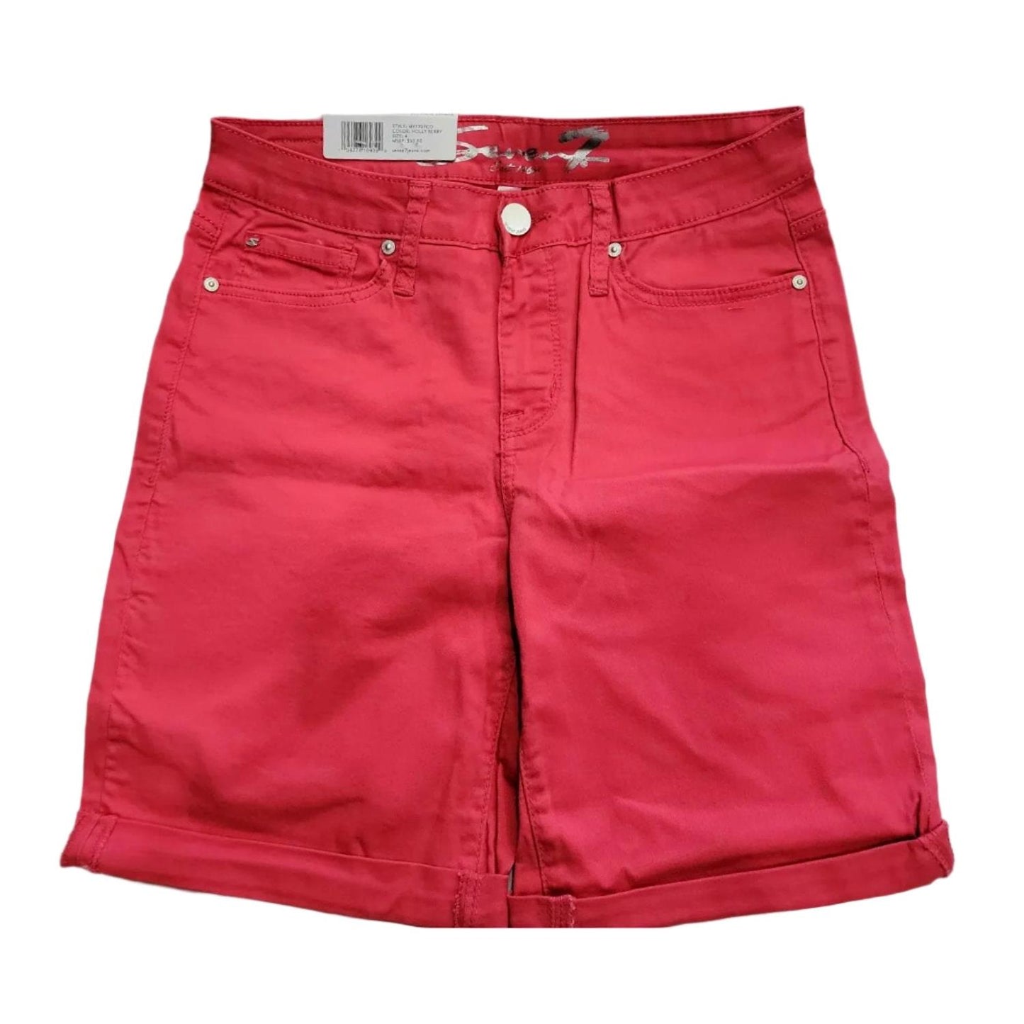 Seven7 Women's 9" Inseam Stretch Sunset Bermuda Shorts, Rolled Cuff