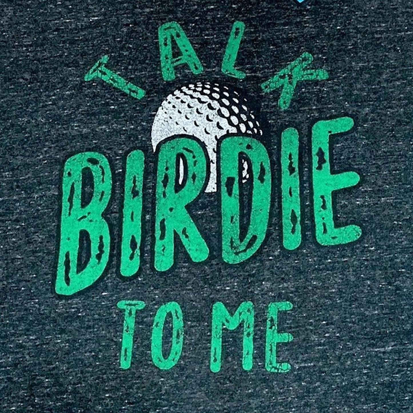 State of Mine Men's Short Sleeve Talk Birdie To Me Golf Black Graphic T-Shirt