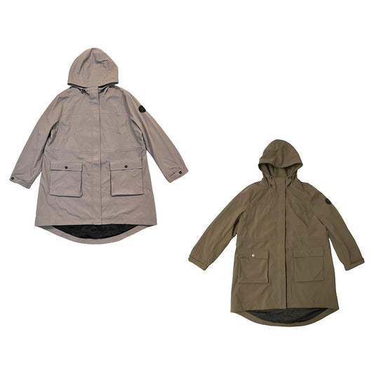 DKNY Women's Water Resistant Hooded Long Line Parka Jacket, Adjustable Waist