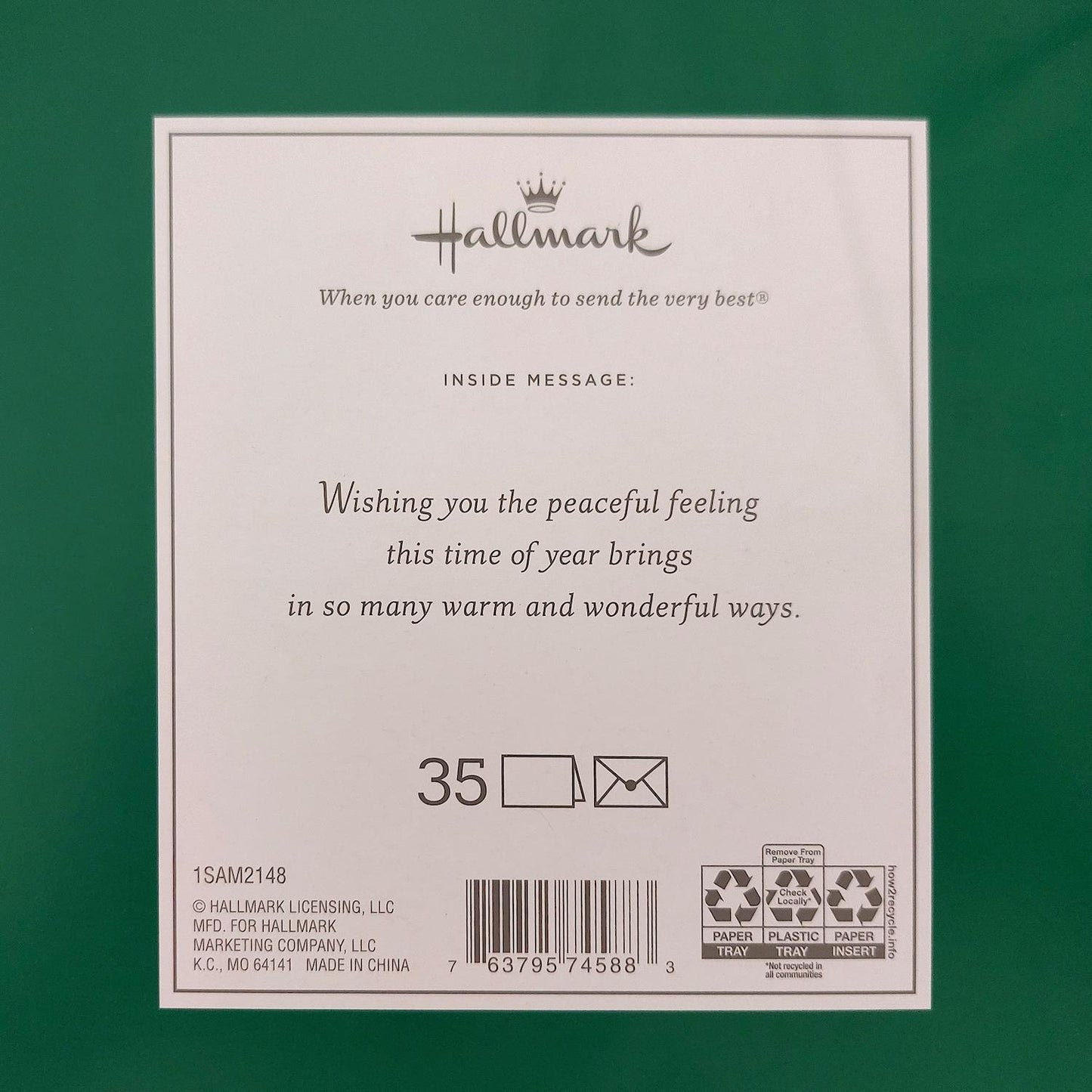 Hallmark Boxed Deluxe Christmas Cards Gold Medallion 35 Cards, Designed Self-Sealing Envelopes and Seals